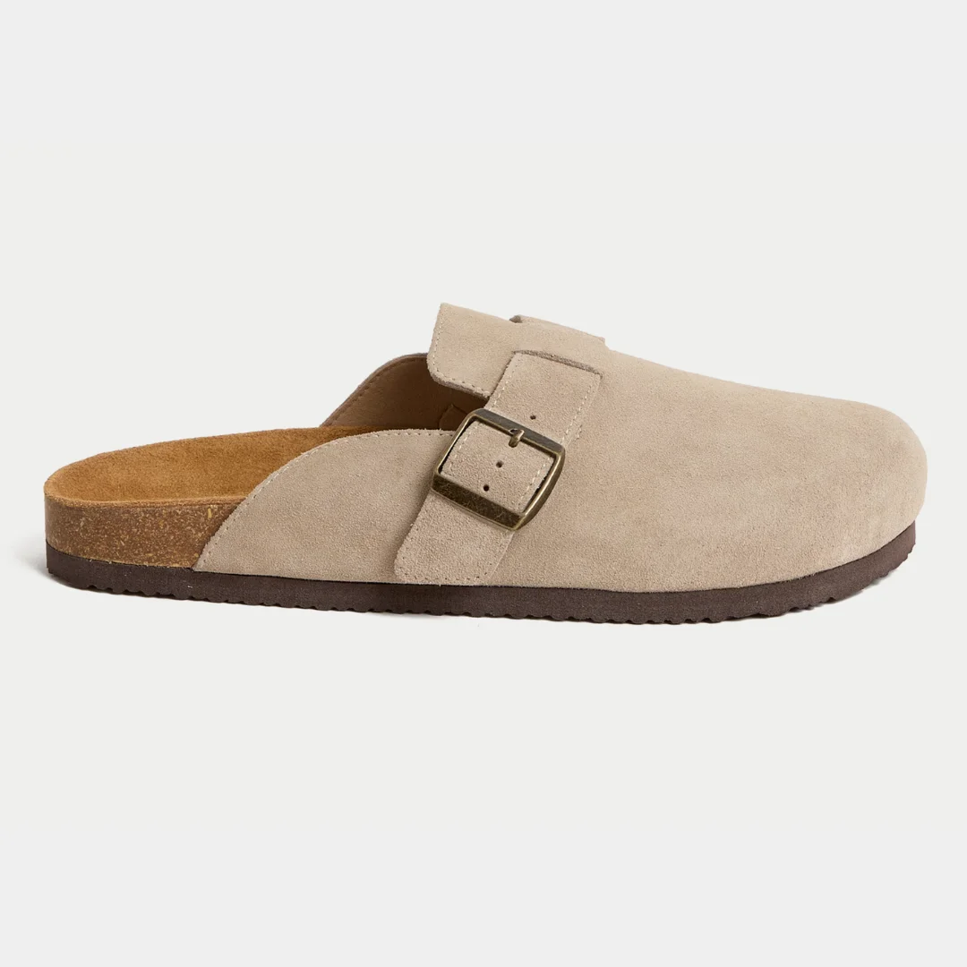 Classic UK Birkenstock Boston Alternative: M&S Suede Corkbed Mule