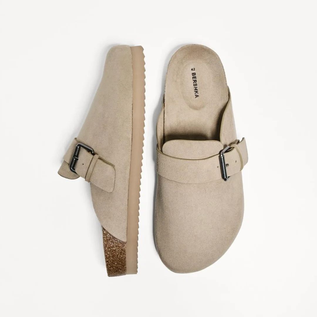 Trend-Led Birkenstock Boston Alternative: Bershka Clogs with Buckle Detail