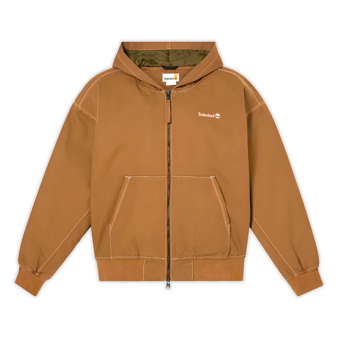 Premium Workwear Carhartt Active Jacket Alternative: Timberland Washed Duck Canvas Hooded Bomber