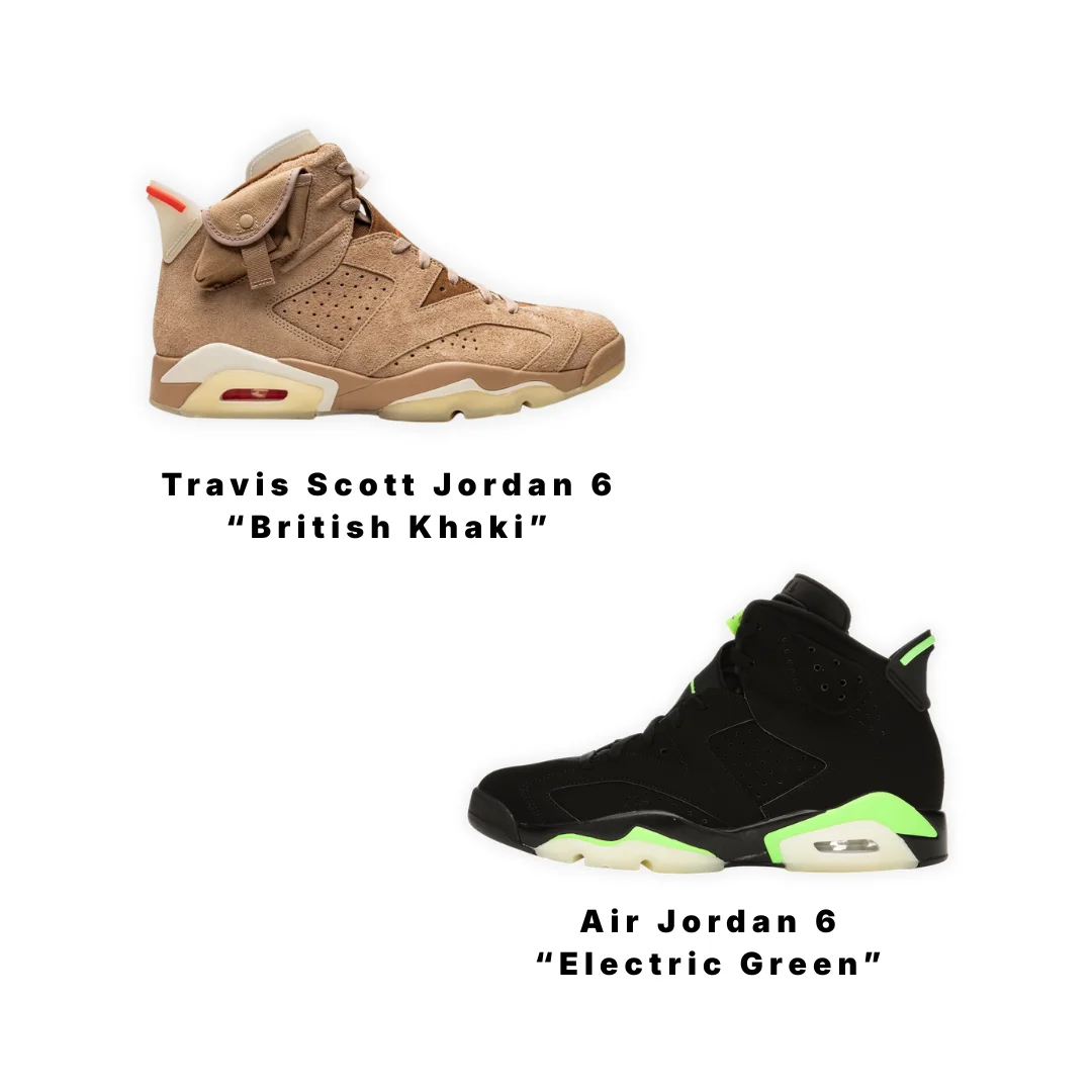 Travis Scott Jordan 6 “British Khaki” Alternative: Air Jordan 6 “Electric Green”