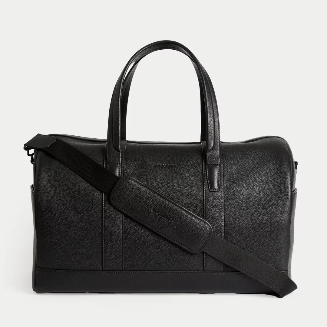 Best affordable duffle bags: M&S Autograph Pebble Grain Leather Weekend Bag (£130)